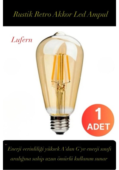 Rustik Retro Akkor Led Ampul Vintage Spiral Filament Blubs Yüksek Işıklandırma Lamba Gün Işığı E27