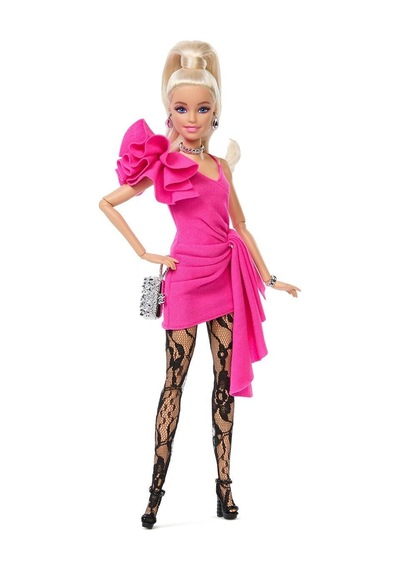 Jjn73 Barbie Deluxe Style - Pembe Parlak Elbise 10pcs Mixed