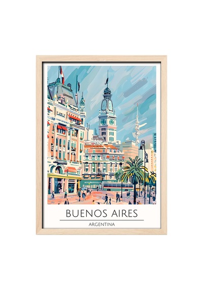 Caracas Venezuela Travel Poster Ahşap Çerçeveli Dekoratif Duvar Tablosu Ahşap 01