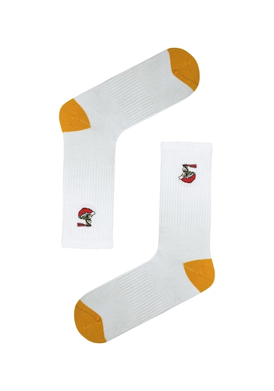 Carnaval Socks Nakışlı Topokki Desenli Çorap Beyaz