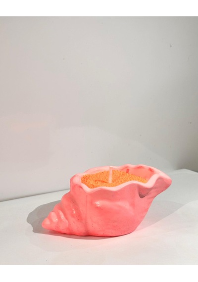Oyster Candle- El Yapımı Mum Pembe-turuncu