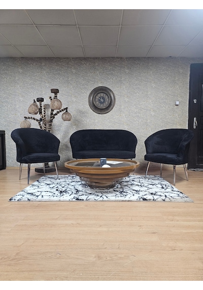 Zafir Teddy Takım Krom Kaplama Sivriltme Ayak Çay Seti Koltuk - Berjer , Balkon, Salon, Ofis Siyah Zafir Teddy Takım Krom Kaplama Sivriltme Ayak Çay Seti Koltuk - Berjer , Balkon, Salon, Ofis Siyah