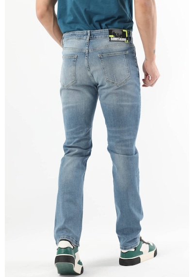 Erkek Dizi Yırtık Regular Fit Jean Pantolon Mavi 001