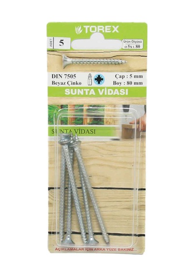 Sunta Vidası 5 X 80 1 Paket: 5 Adet - 762149179 Diğer