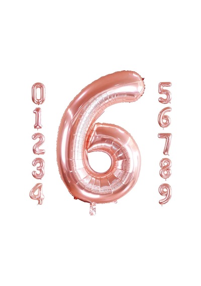 6 Altı Rakam Rose Gold Folyo Balon 32 34 Inc 82 Cm