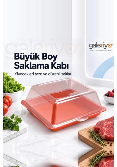Derin Dondurucu Saklama Kabı Büyük Boy Turuncu