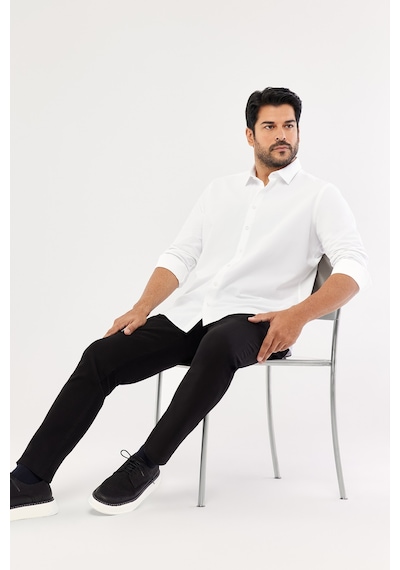 AC&Co / Altınyıldız Classics Ütülemesi Kolay Slim Fit Dar Kesim Klasik Yaka Pamuklu Erkek Gömlek Beyaz