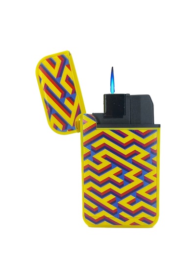 Zengaz Cool Tasarım Jet Alev Çakmak - Laberinto Sarı