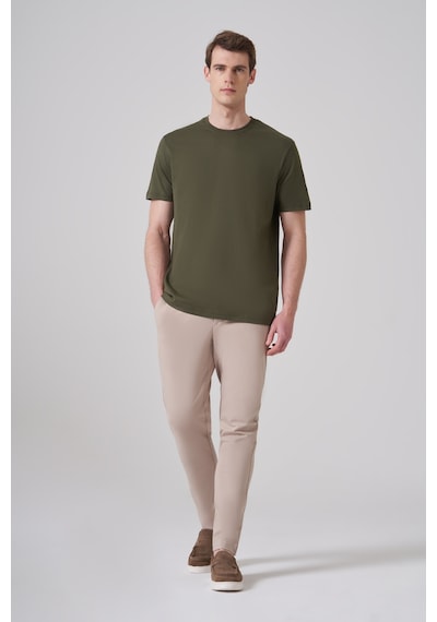 Morven Erkek Haki Basic Bisiklet Yaka Dynamic Fit Pamuk T-shirt 26yc018008710 Haki