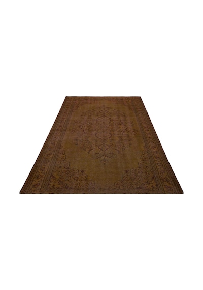 El Dokuması Vintage Yün-pamuk Kahve Halı 27044 175 X 274 Cm Kahverengi