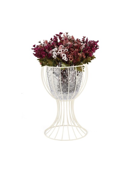 Anafor Saksılık Beyaz 43 Cm Şeffaf Saksı