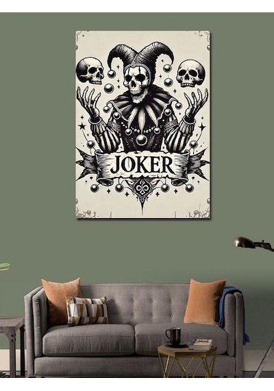 Kanvas Tablo Kara Joker Çizimi 70cmx100cm
