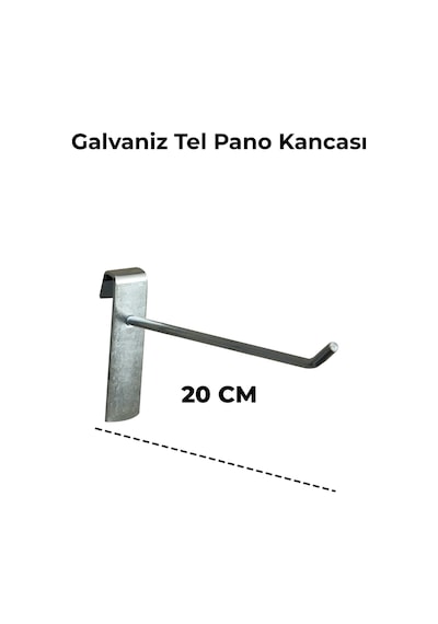 20 Cm 200 Adet Tel Pano Kancası Raf Askısı Galvaniz
