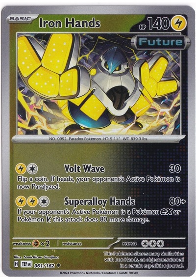 Iron Hands Reverse Holo 061/162 - Temporal Forces - Pokemon Kartı Mint