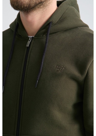 Shooter Sportswear Shooter Erkek Kışlık Eşofman Takımı Luxe Regular Kapüşonlu Haki