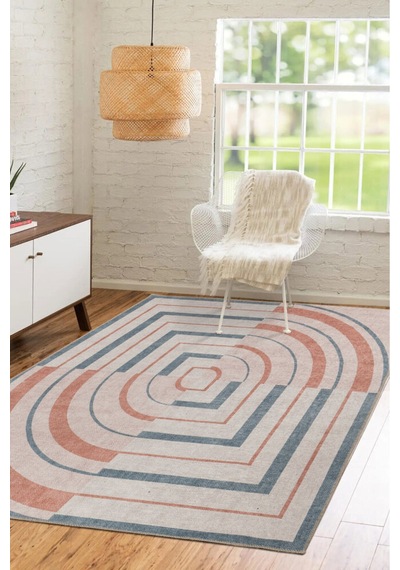 Foldy Modern Desenli Dokuma Taban Dekoratif Renkli Halı Fl 41 Çok Renkli