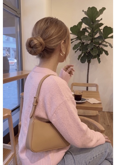 Genıus Store Kadın Kazak Pembe Kalın Dokulu Kışlık Bisiklet Yaka Triko Kazak Kazak-kadın