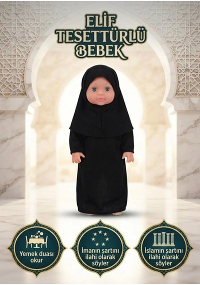 Tesettürlü Bebek Sesli Dua Eden İlahi Okuyan Eğitici Gözleri Hareketli Konuşan Oyuncak Et Bebek 43 Cm