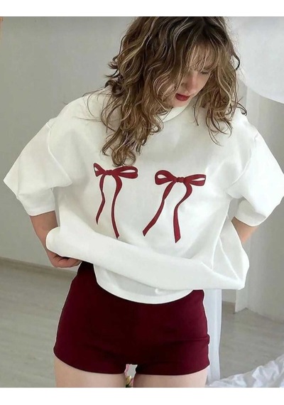 Kozia Outdoors Malkoçbey Kurdela Baskılı Oversize Unisex Basic T-shirt Beyaz