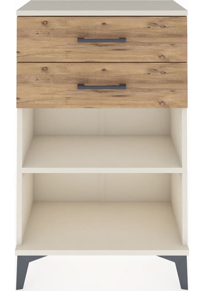 Arges Komodin Tek Raflı 2 Çekmeceli 60x30x96 Aytaşı-çam Aytaşı