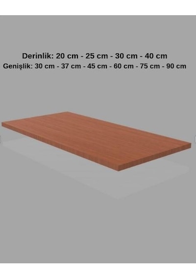 1 Adet Ahşap Raf - Suntalam Tekli Raf Bambu-40x90 Cm Çok Renkli