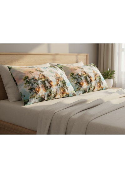 Artunhome Poplin Dijital Baskılı Yastık Kılıfı Seti 2 Adet 50x70 Cm %100 Pamuk Art20120043 Çok Renkli