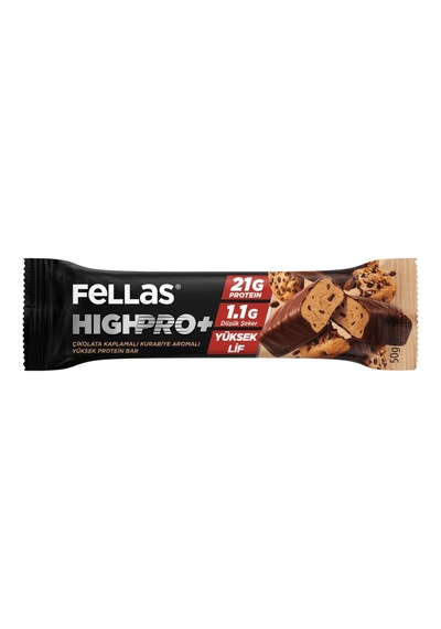 5 Adet Fellas Çikolata Kaplı Kurabiye Aromalı Highpro Protein Bar 50 G