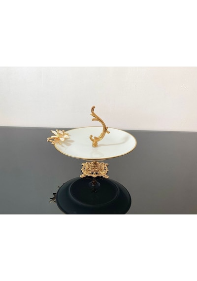 Atabey Home Kulplu Sunumluk 25 Cm Papatya Beyaz