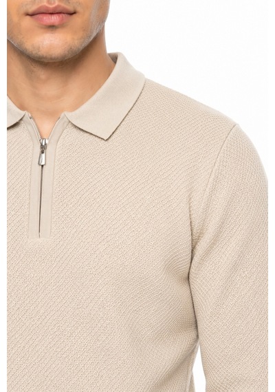 Foterman Erkek Spor Polo Yaka Mevsimlik Kazak Bgl-st05443 Taş Melanj