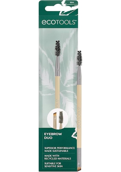 Ecotools Kaş Ve Kirpik Fırçası İki Uçlu, Kaşları Şekillendirme Ve Doldurma, Pudra Ve Krem İçin Çok Amaçlı Kullanım, Çift Uçlu Makaralı Ve Açılı Kaş Ve Kirpik Fırçası