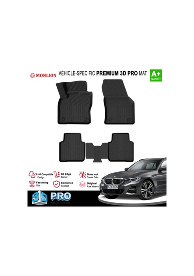 Paspasları, Bmw 3 Serisi F31 Station Wagon 2012-2019 3d Lazer Ölçülü Kokusuz Kaymaz Önvearka