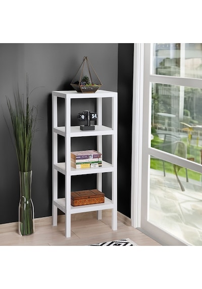 Mithra Life 4 Katlı Plastik Beyaz Banyo Mutfak Rafı Mıt1049 Beyaz