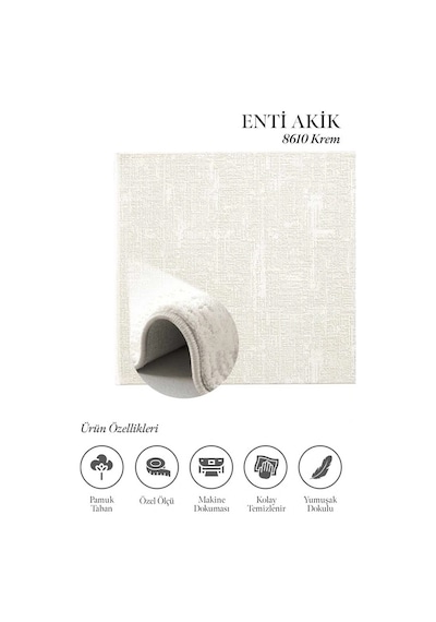 Hoom Rugs Akik 8610 Krem Modern Makine Halısı Krem