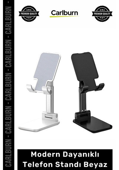 Özel Üretim Masaüstü Portatif Ayarlanabilir Ergonomik Şık Modern Dayanıklı Telefon Standı Beyaz