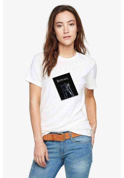 Anime Note Death Baskılı Beyaz Kadın Tshirt