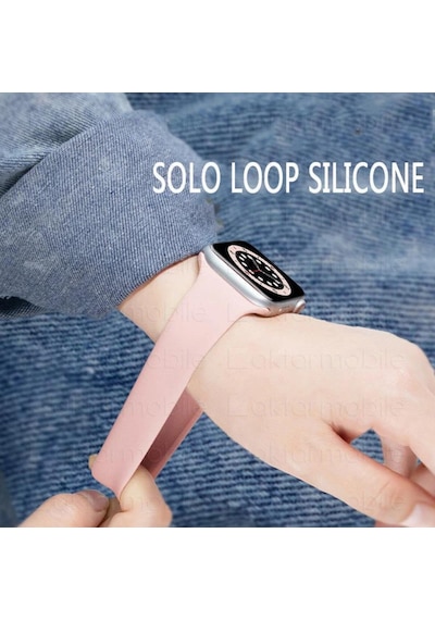 Apple Uyumlu  Watch Silikon Kordon Solo Loop Kayış Tek Parça - 10 Renk