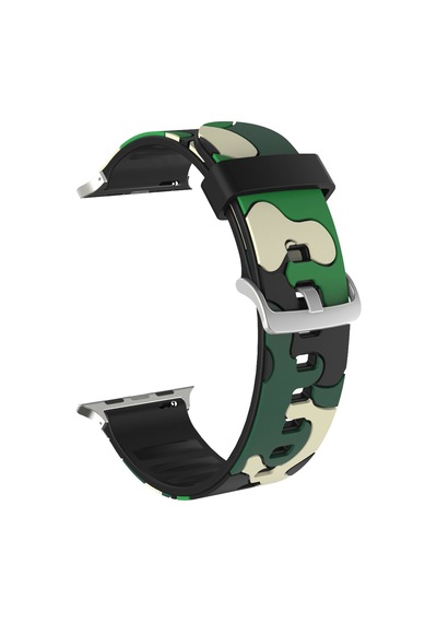 E2M Apple Uyumlu  Watch 38-40mm KRD-24 Kamuflaj Yeşil Kord