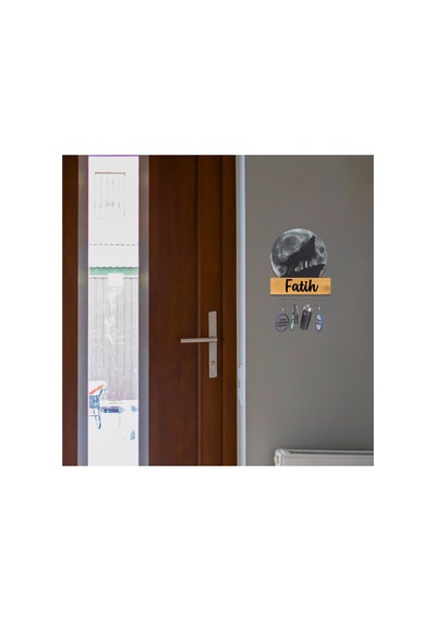 Led Işıklı Pleksi Dolunay Kişiselleştirilebilir Dekoratif Biblo Ursula Kurt Anahtar Askılığı Gri - 737202186