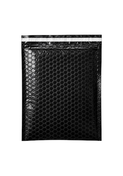 Balonlu Siyah Bantlı Kargo Poşeti 25x30+5 - 25 Adet