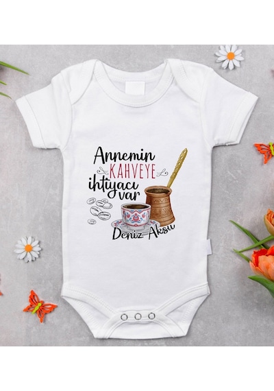 Bitmeyenkartus Bk Kids Isimli Annemin Kahveye Ihtiyacı Var Tasarımlı Bebek Body Çok Renkli