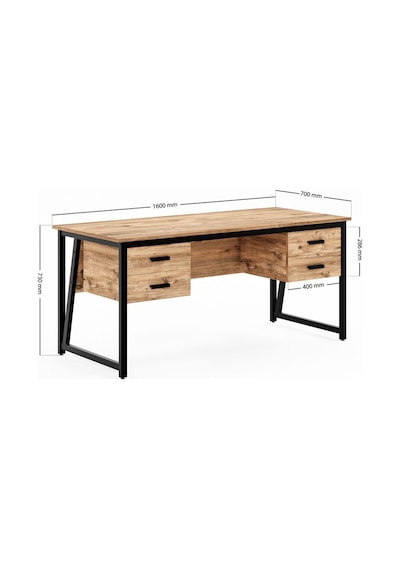 Ms2c Çalışma Masası, Ofis Masası - 70x160 Cm - Çam - 4 Çekmeceli Ms2c - 4 Çekmeceli - Çam