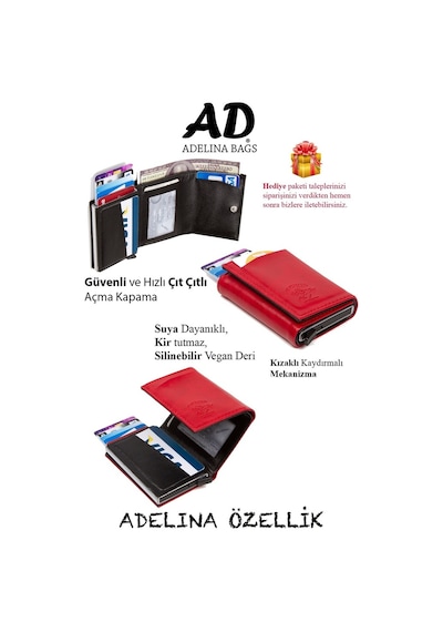 Adelina Bags Adelina Siyah Deri El Ve Omuz Çanta Ve Mekanizmalı Kartlık Set (550399920) Siyah