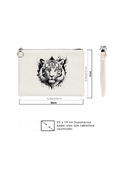Tattoo Tablet/portföy Çanta - Astarlı 30x21 Cm Beyaz - No.10 Beyaz