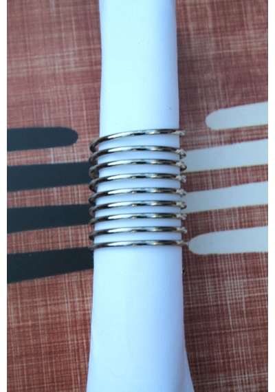 6 Adet Nine Twist Gümüş Çelik Peçete Halkası