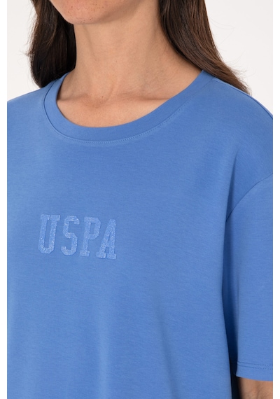 U.S. Polo Assn. Kadın İndigo Bisiklet Yaka Mini Boy Örme Elbise 50306431-VR028