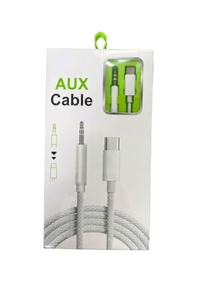 Type-c Aux Örgülü Kablo 1m Beyaz Yk-ax805