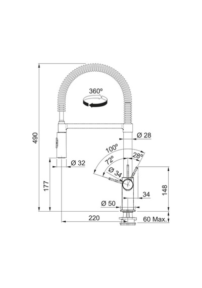 Franke - Fox Pro Spiralli Eviyemutfak Bataryası  - 115.0486.993- Krom