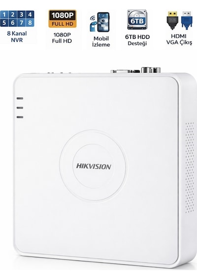 Ds-7108nı-q1 8 Kanal Nvr 60mbps Bant Genişliği