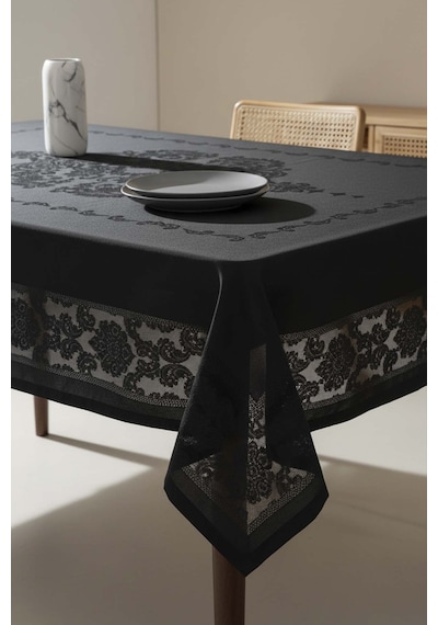 Rivaistanbul Jumbo Jakar Siyah Sıvı İtici Leke Tutmaz Masa Örtüsü 160x220 Cm Siyah