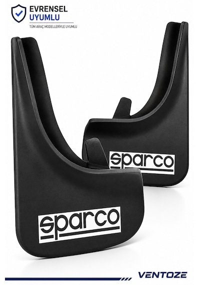 Sparco Universal Esnek Arka Paçalık Seti 2li Çamurluk Tozluğu 2 Adet Siyah Renk